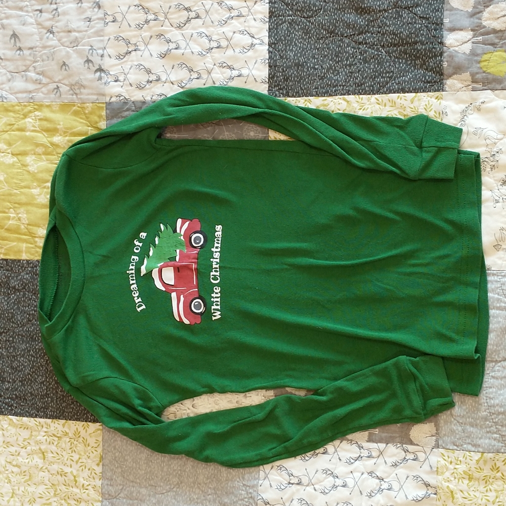 Christmas pajama, top only, green